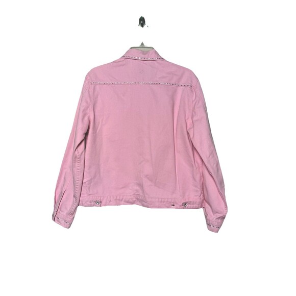 Vintage Christine Alexander Denim Jacket Pink Rhinestones Swarovski Crystals M - Picture 4 of 8